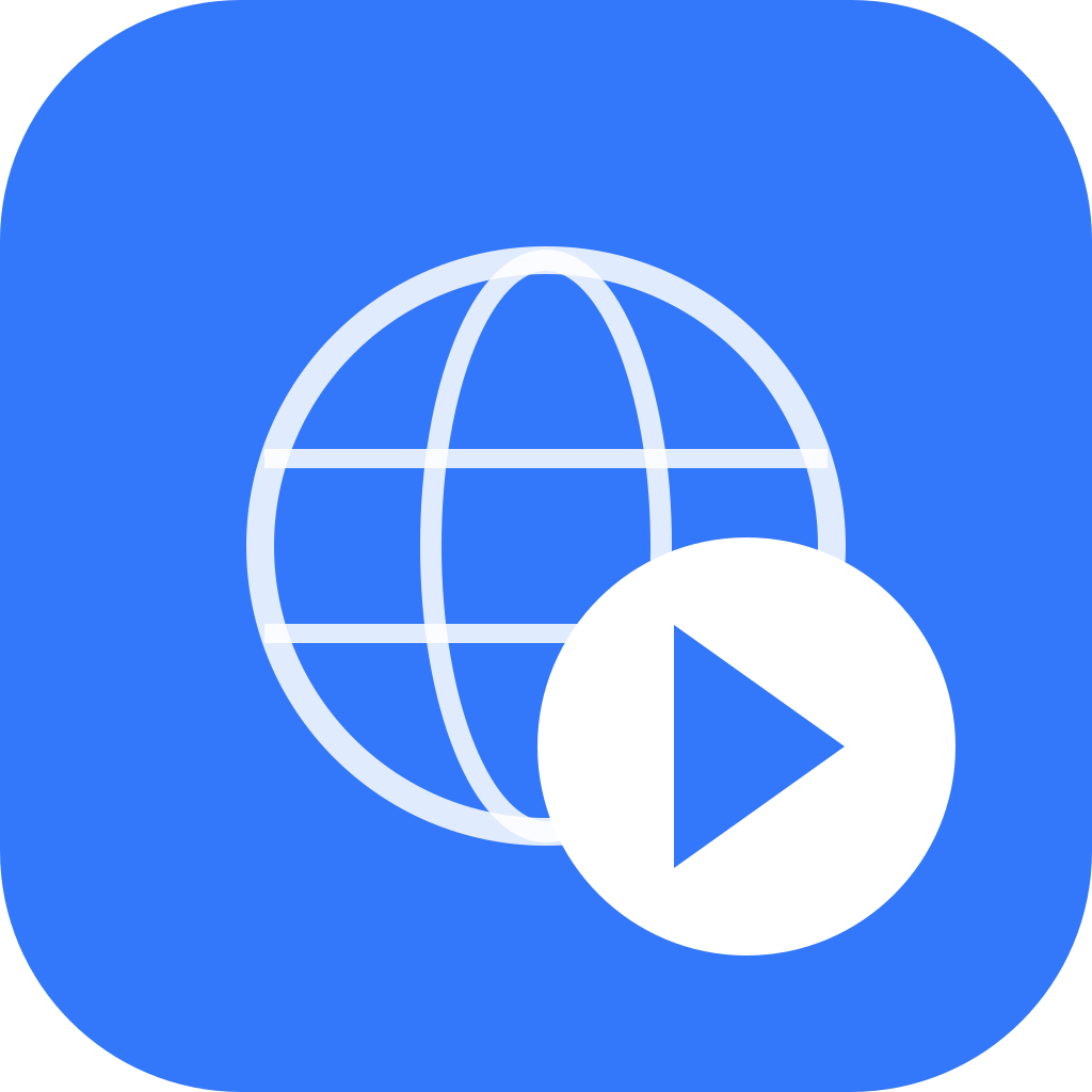 DNSShift app icon — globe with a directional shift badge on a blue background